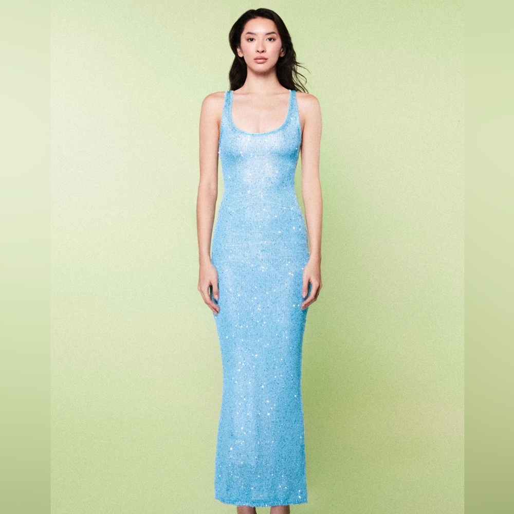 Asta Resort Ana Dress Baia Blue Sequin